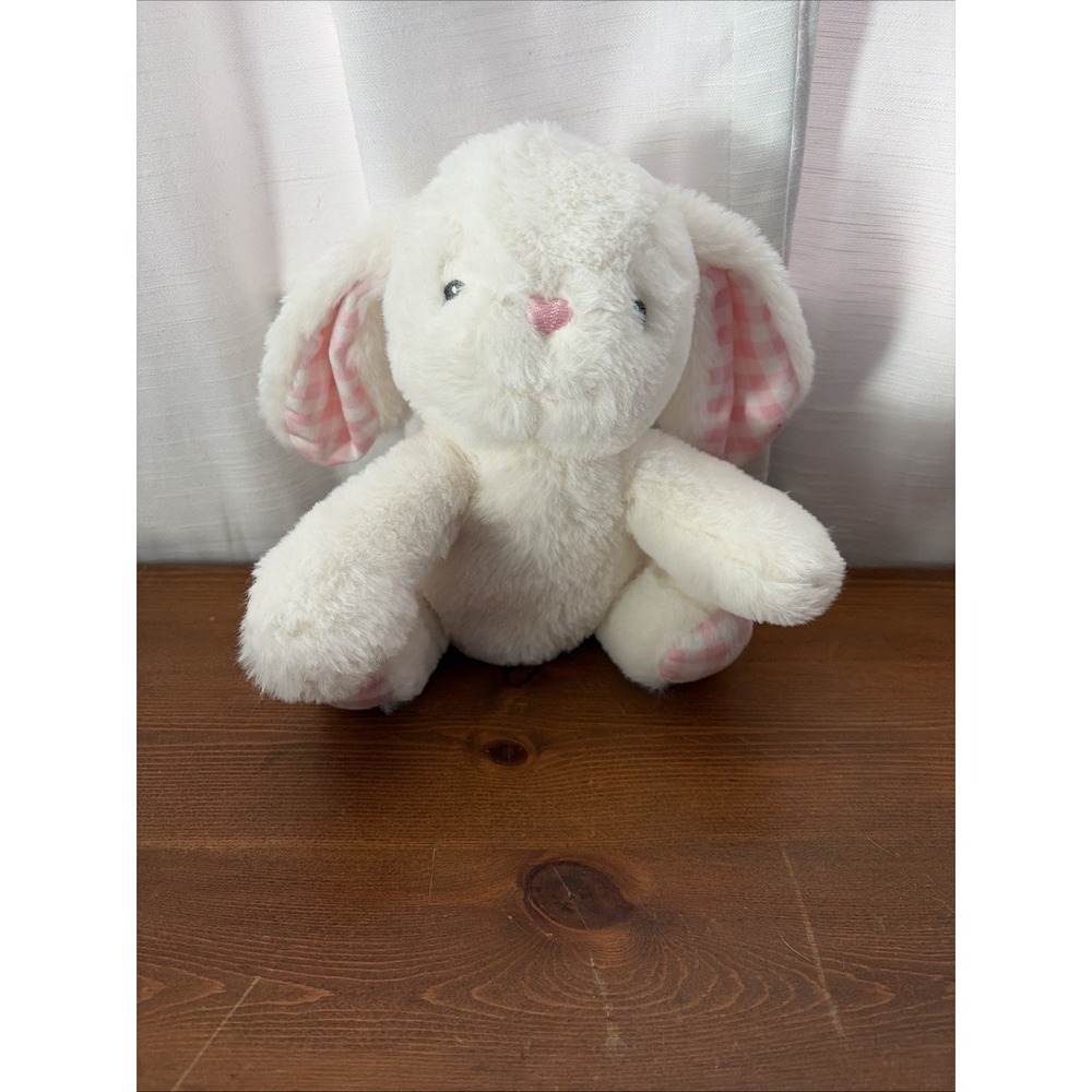 White & Pink Soft Bunny Rabbit Plush Rattle